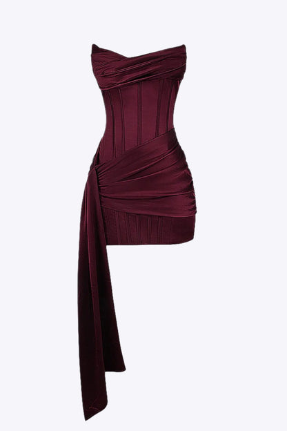 Aletta | Elegante miniabito da donna senza maniche con drappeggio | Classico