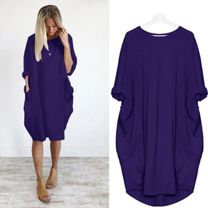 Gisla | Lässiges Damen Kleid mit Taschen und weiten Ärmeln