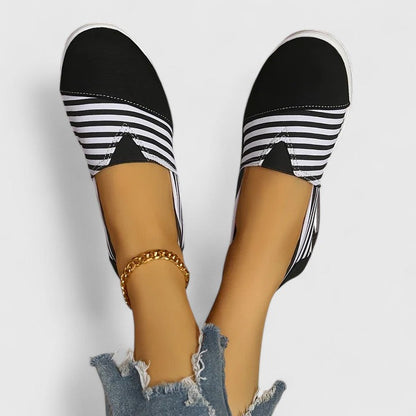 Jana | Damen orthopädische Slip-On Sneaker mit Streifen Muster