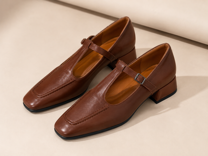 Claudia| Women's Orthopedic Mary Jane with Strap and Flat Heel