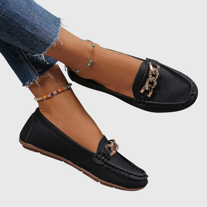 Mara | Damen orthopädische Slip-On Loafer mit Kette und Form