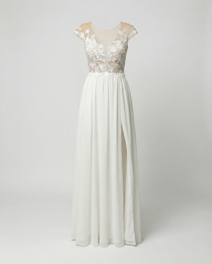 Josefine | Elegantes Maxikleid mit Blumenmuster und Schlitz | Maxi