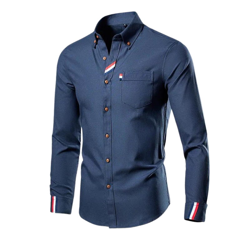 Jonas | Men's cotton shirt with button placket and chest pocket