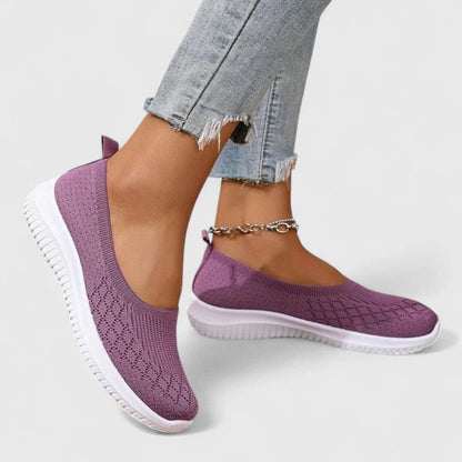 Johanna | Damen Slip-on Ballerinas mit Strick und leichter Sohle