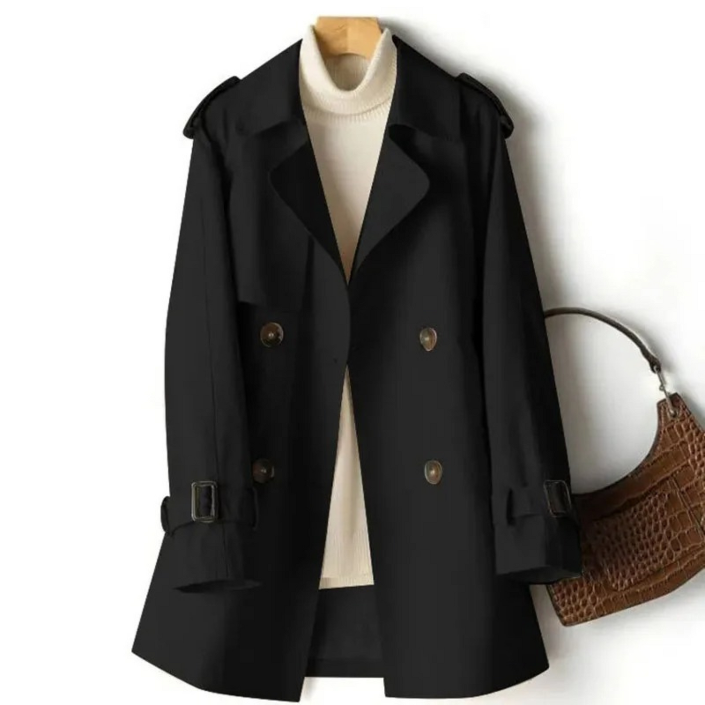 Yael | lässiger Damen-Trenchcoat mit Reverskragen und Knöpfen