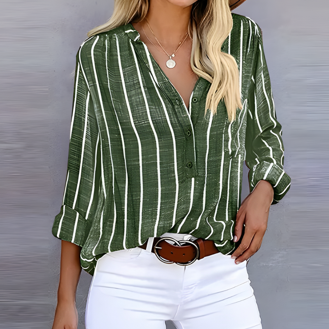 Delia | Fashionable women's blouse with long sleeves | Button placket