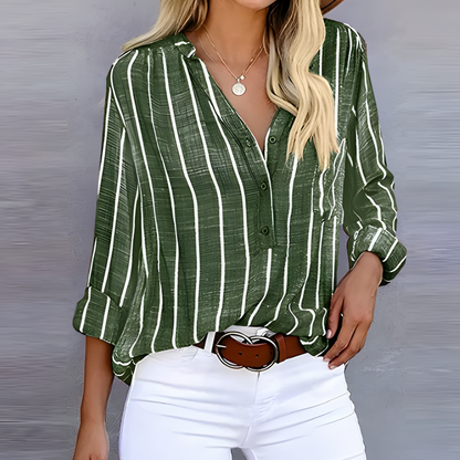 Delia | Fashionable women's blouse with long sleeves | Button placket
