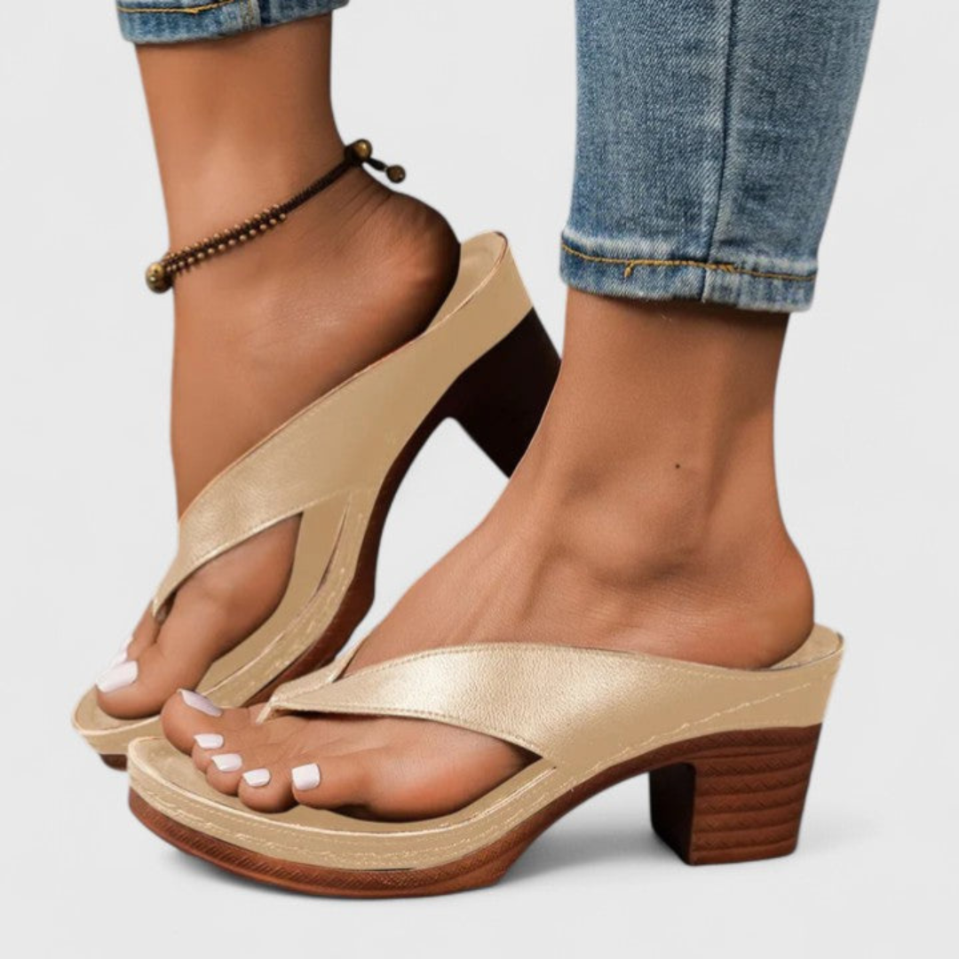 Melira | Women's thong sandals with heel and straps
