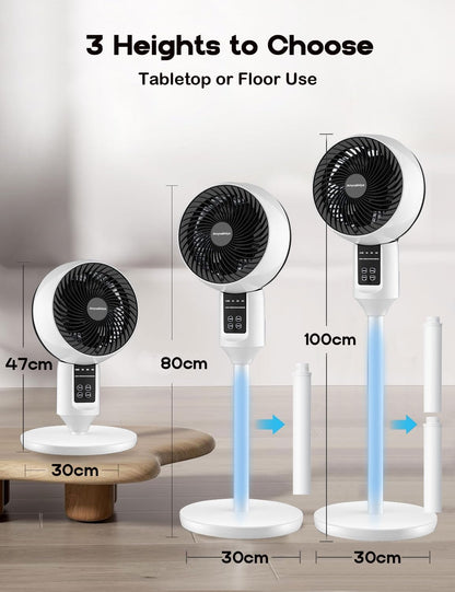 Veltrix | Höhenverstellbarer Standventilator mit Oszillation