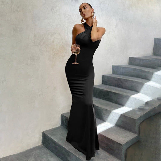 Gelira | Damen Maxikleid mit Meerjungfrau Schnitt und offenem Rücken