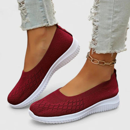 Johanna | Damen Slip-on Ballerinas mit Strick und leichter Sohle