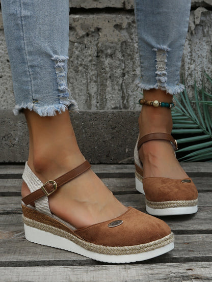 Naomi | Women's Espadrille Platform Sandals with Metallic Accent