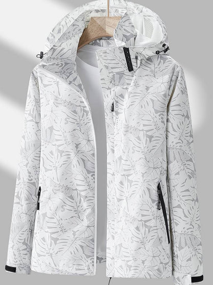 Nadine | Kapuzenjacke mit Reißverschluss und Blättermuster