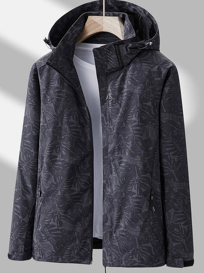 Nadine | Kapuzenjacke mit Reißverschluss und Blättermuster