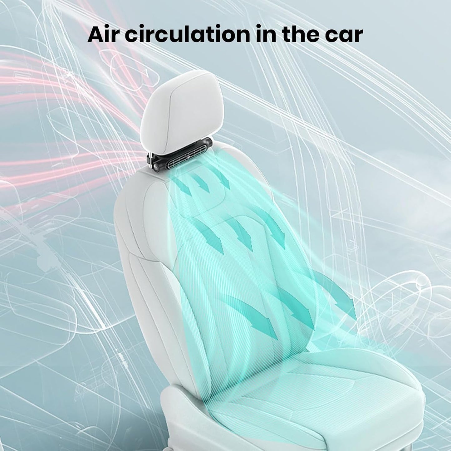Zenvico | Autoventilator mit USB-Anschluss und Kopfstützenhalterung