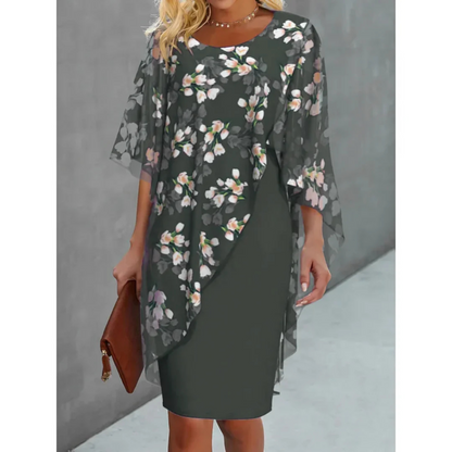 Jovira | Damen Midikleid mit floralem Muster und lockerem Schnitt