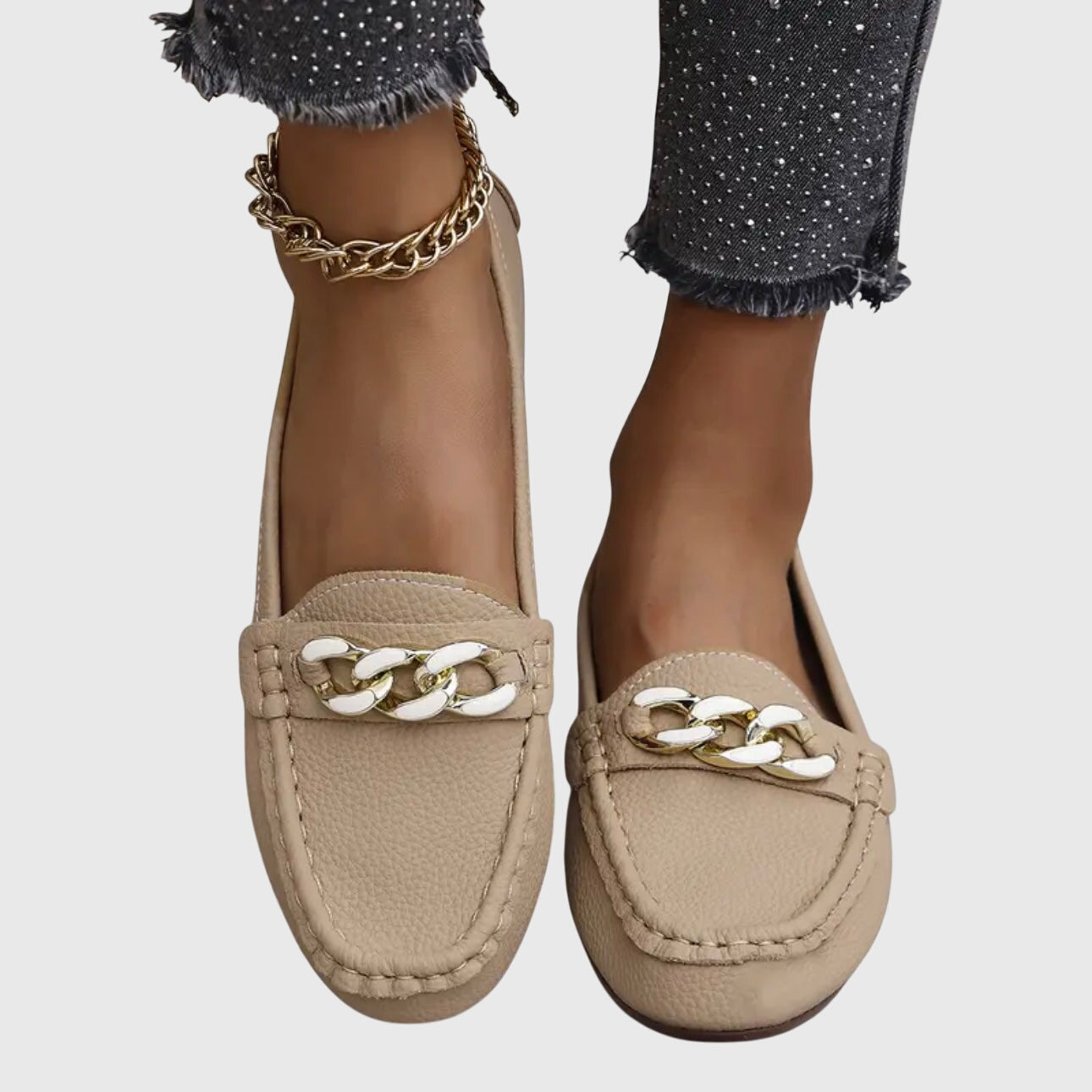 Mara | Damen orthopädische Slip-On Loafer mit Kette und Form