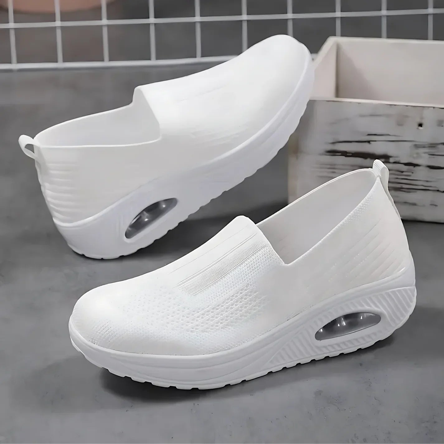 Lotte | Orthopädische Slip-on Schuhe mit Strick und Sohle