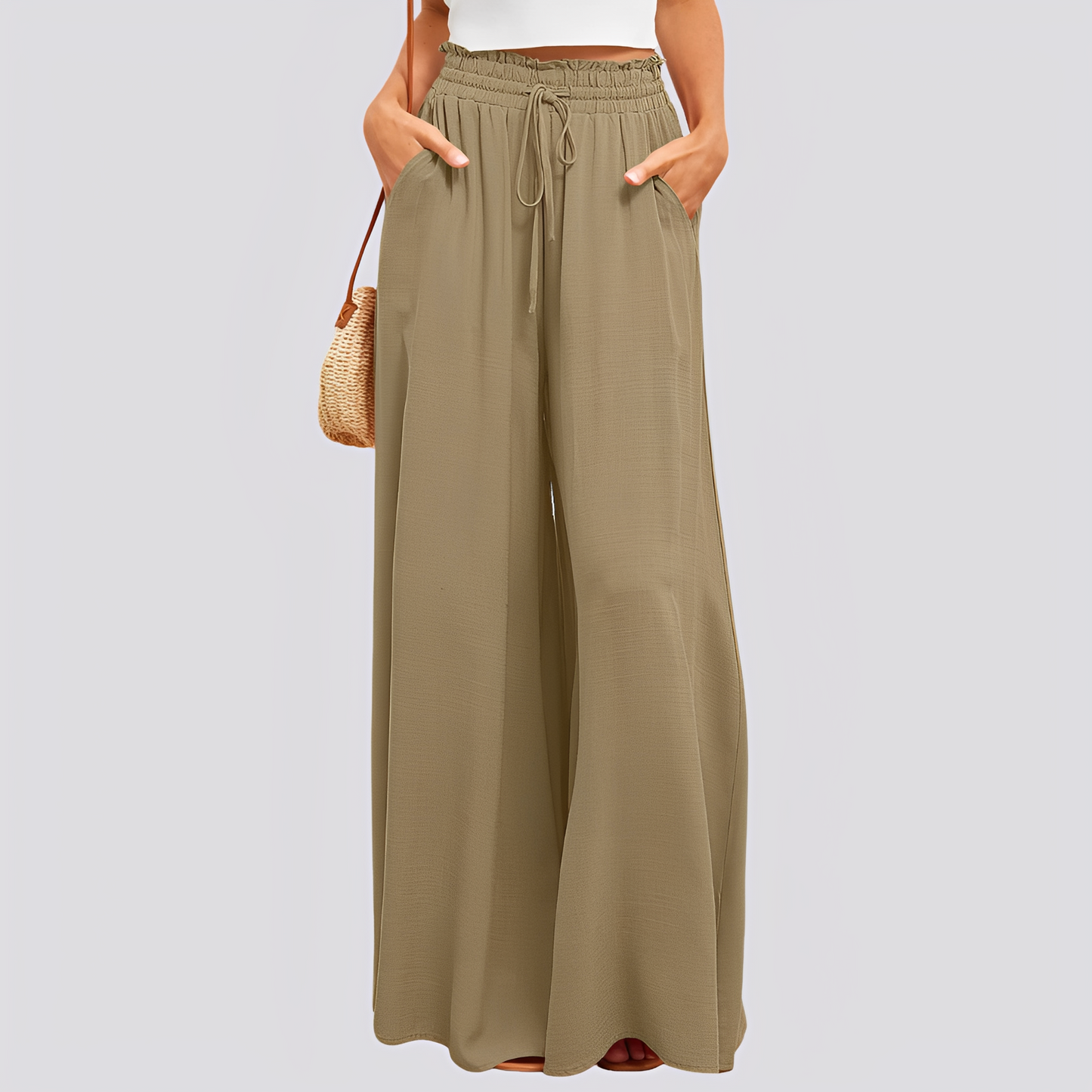 Lareen | Women's pants with wide cut and drawstring