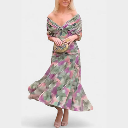 Marie | Damen elegantes Off-Shoulder Abendkleid mit Drapierung