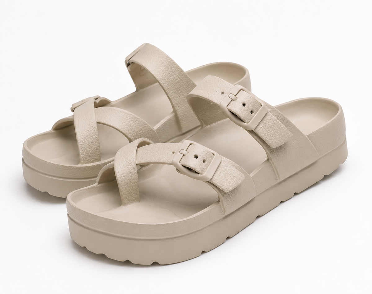 Frieda | Damen Slides mit Plateausohle und Fußgewölbestütze