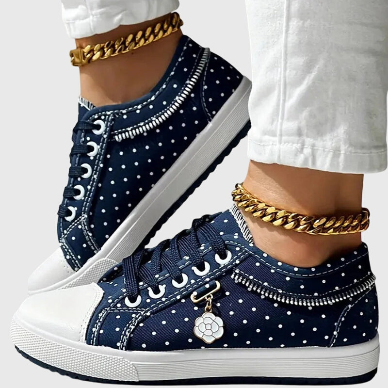 Elina | orthopädische Sneaker mit Schnürung und Muster und Form
