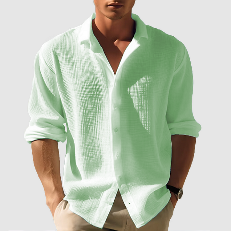 Bastian | Camicia classica da uomo a maniche lunghe con abbottonatura | Colletto