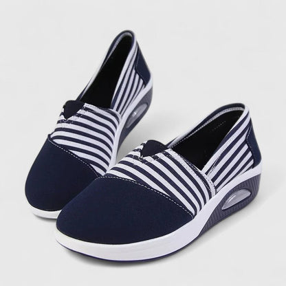 Jana | Damen orthopädische Slip-On Sneaker mit Streifen Muster