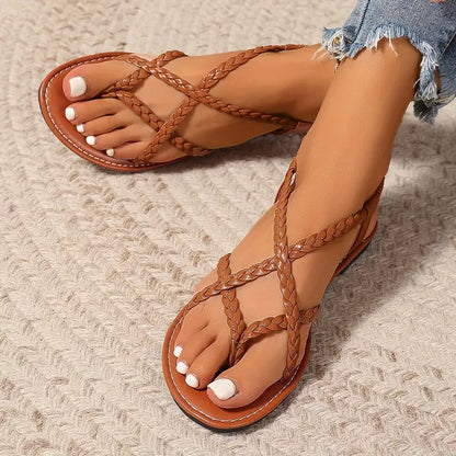 Viktoria | Sandali primaverili da donna con cinturini intrecciati e suola