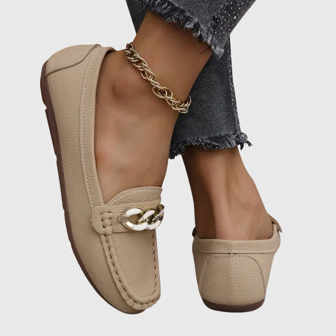 Mara | Damen orthopädische Slip-On Loafer mit Kette und Form