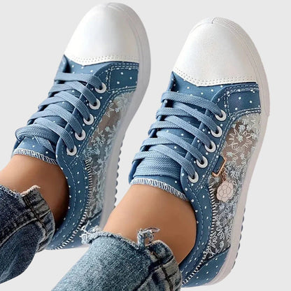 Elina | orthopädische Sneaker mit Schnürung und Muster und Form