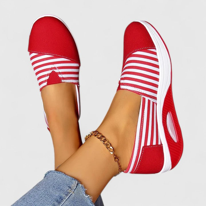 Jana | Damen orthopädische Slip-On Sneaker mit Streifen Muster