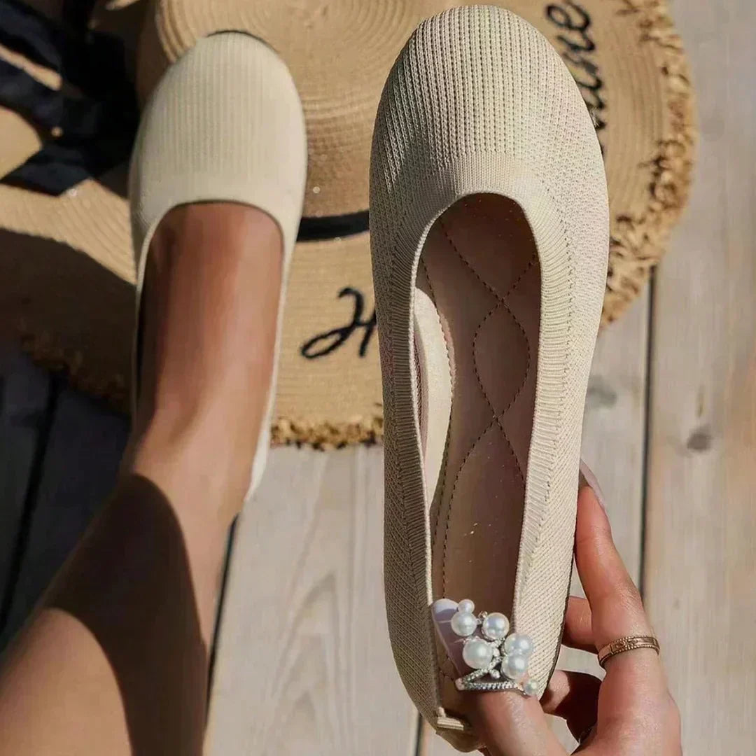 Caris | Damen Mesh Ballerinas atmungsaktiv mit Rundspitze | Schlupfdesign