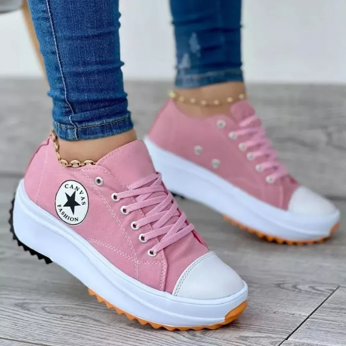 Stefanie | Orthopädische Sneaker mit Schnürung und dicker Sohle