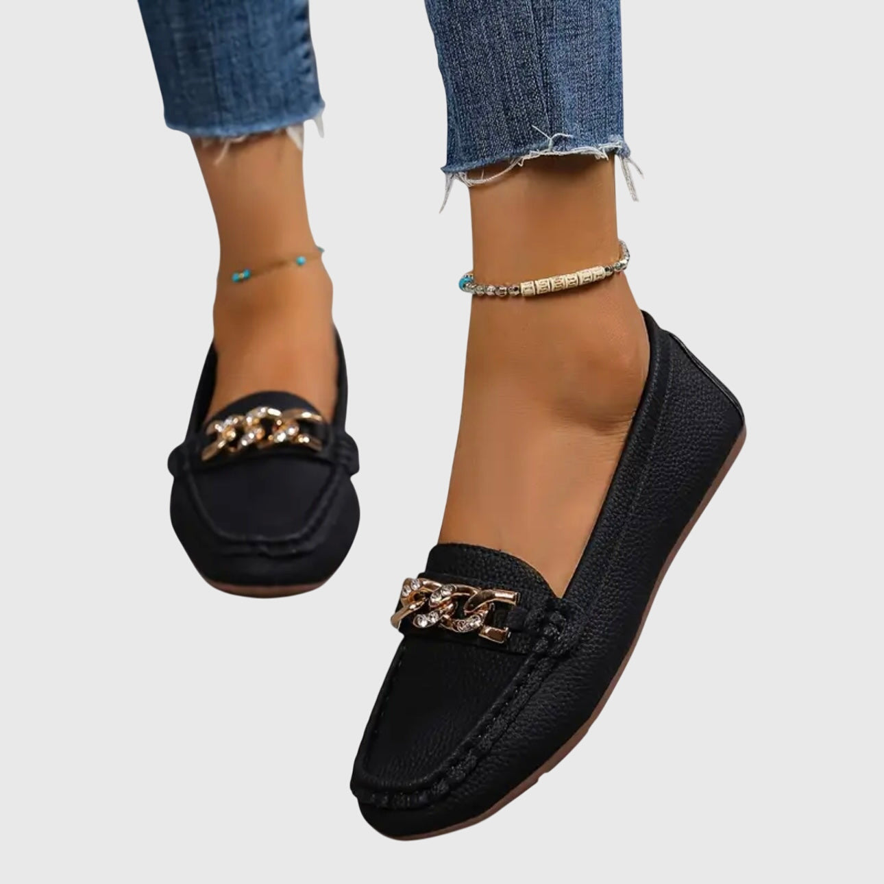 Mara | Damen orthopädische Slip-On Loafer mit Kette und Form