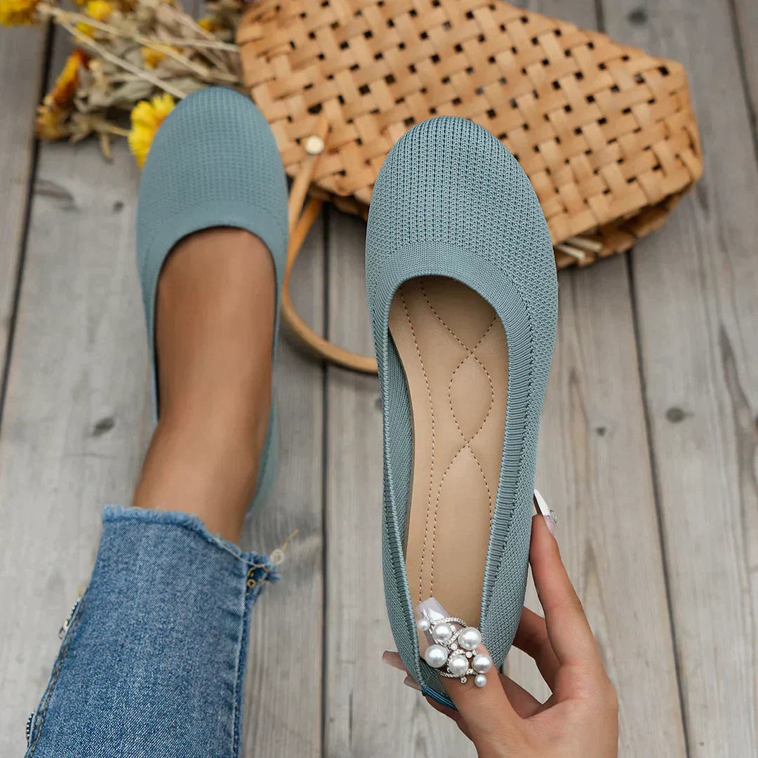 Caris | Damen Mesh Ballerinas atmungsaktiv mit Rundspitze | Schlupfdesign
