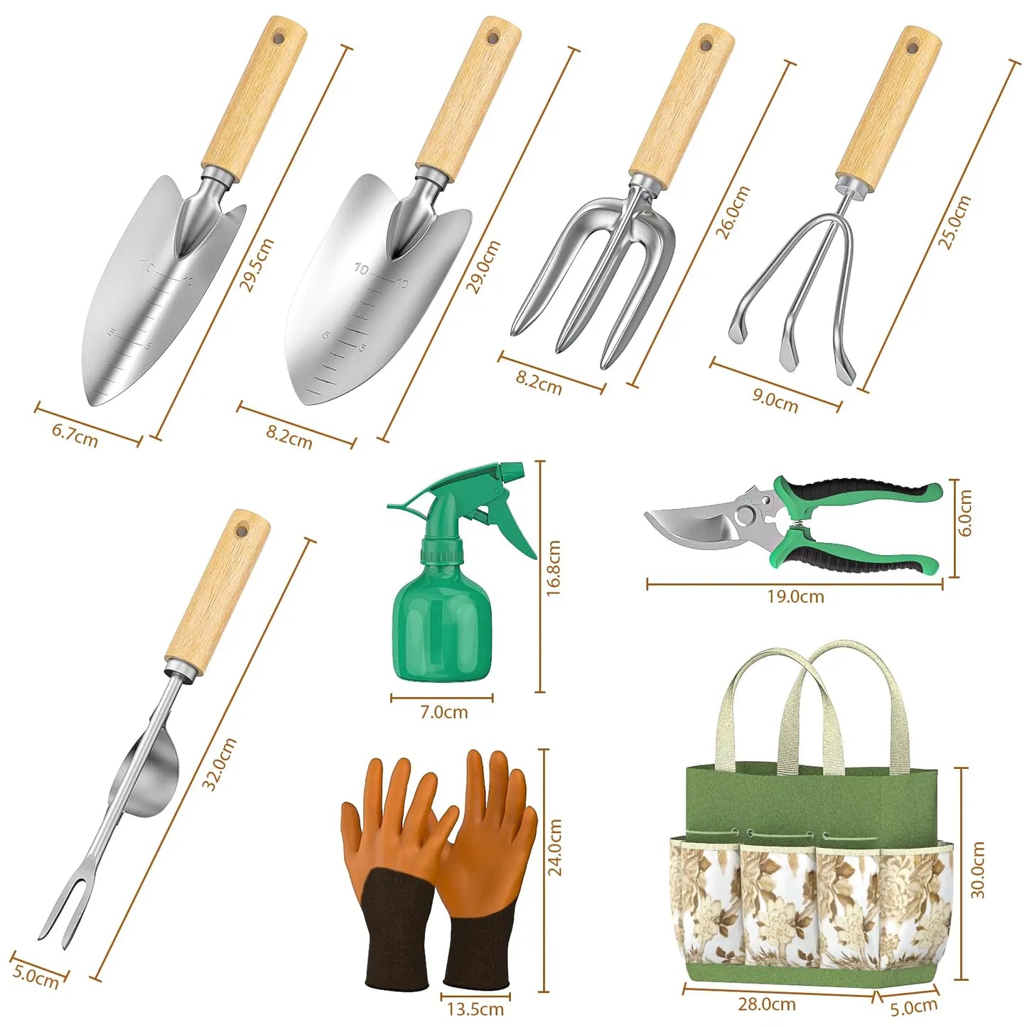 Verdelis | Gartenwerkzeug-Set mit Tragetasche und Handschuhen
