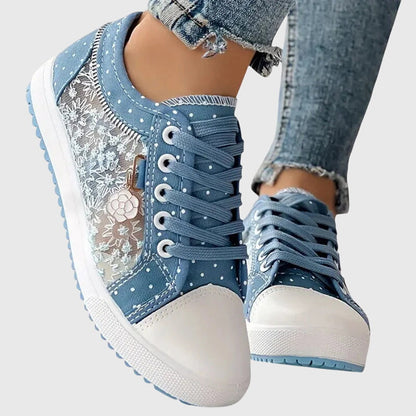 Elina | orthopädische Sneaker mit Schnürung und Muster und Form