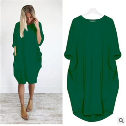 Gisla | Lässiges Damen Kleid mit Taschen und weiten Ärmeln