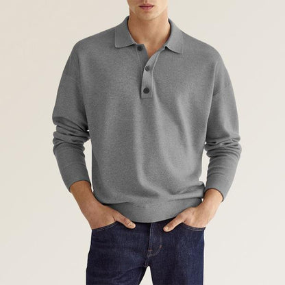 Falkhart | Herren Langarm Poloshirt mit Knopfleiste | Klassischem Kragen