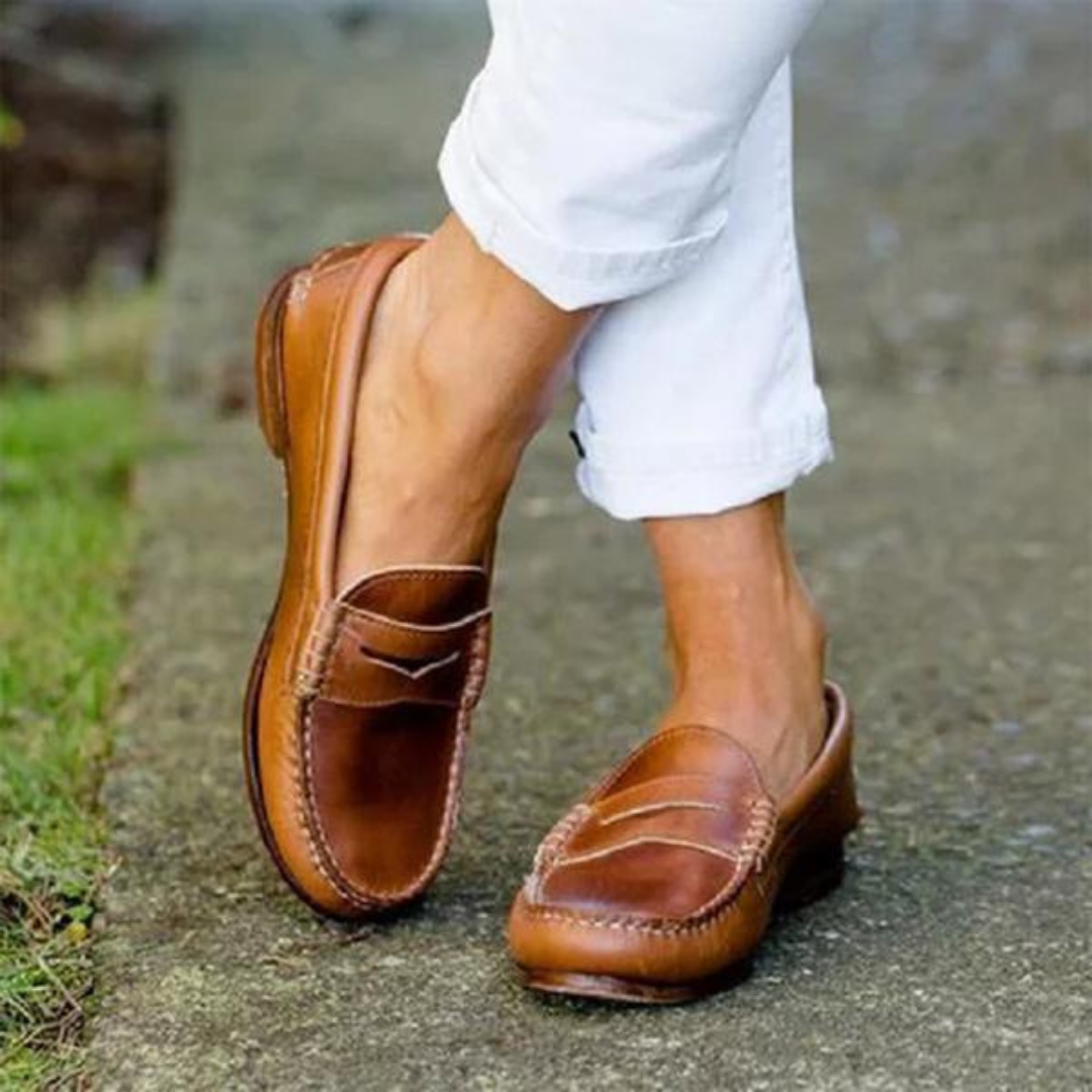 Sofia | Damen Klassische Loafer mit Ziernähten | Bequem