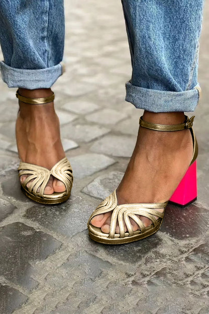 Renate | Women's sandals with block heel and ankle strap