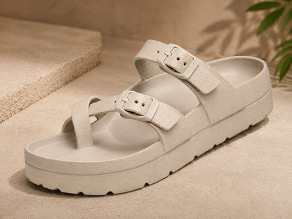 Frieda | Damen Slides mit Plateausohle und Fußgewölbestütze