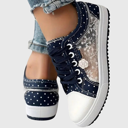 Elina | orthopädische Sneaker mit Schnürung und Muster und Form