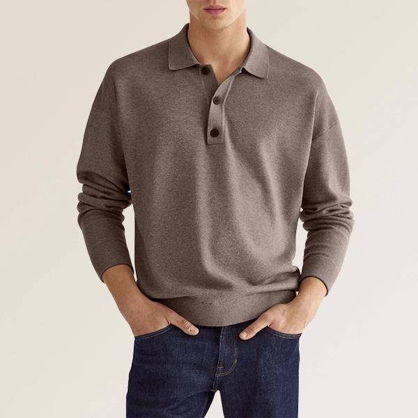 Falkhart | Herren Langarm Poloshirt mit Knopfleiste | Klassischem Kragen