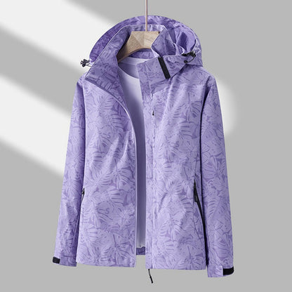 Nadine | Kapuzenjacke mit Reißverschluss und Blättermuster