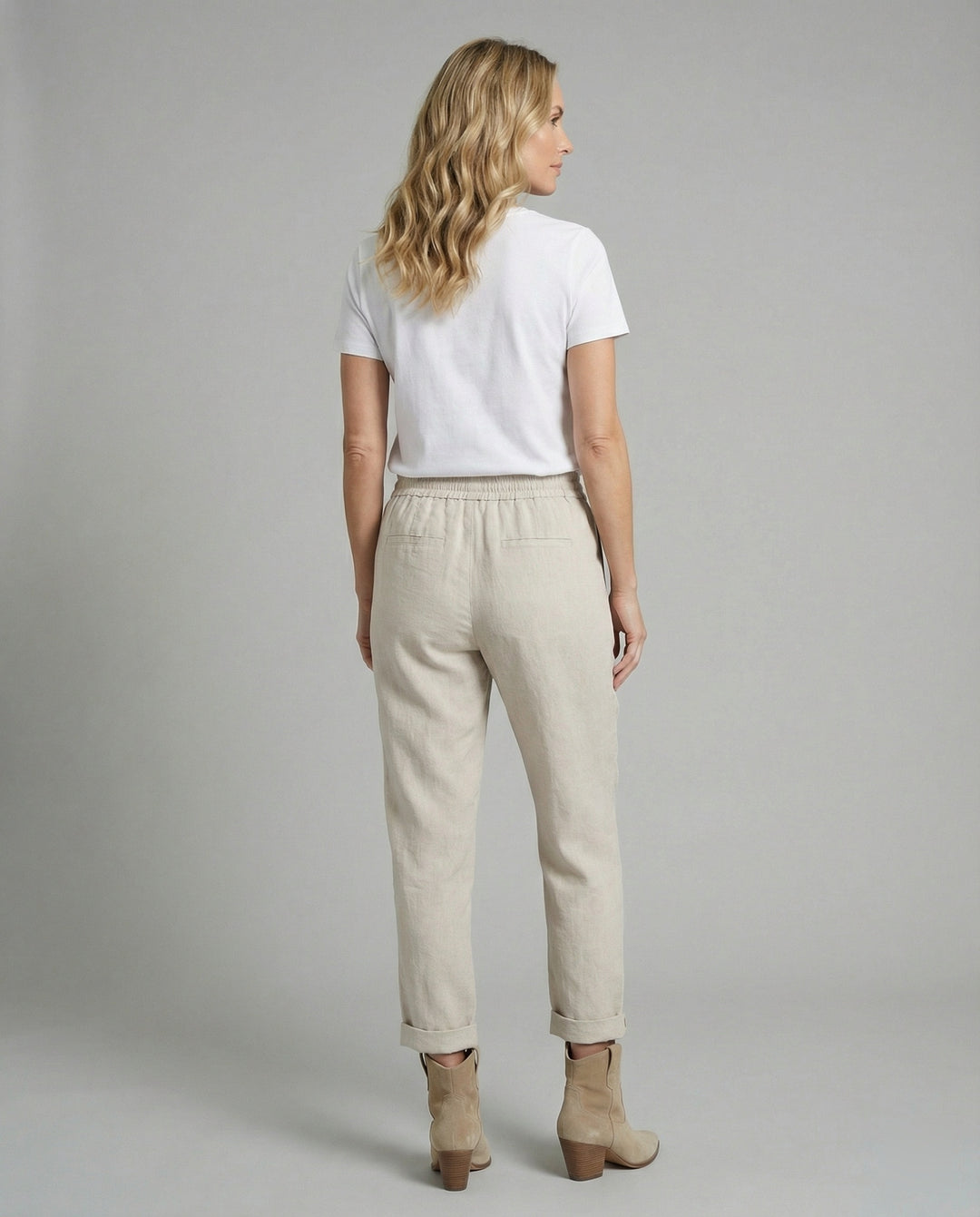 Polina | Women's trousers with elasticated waistband and drawstring | Relaxed fit