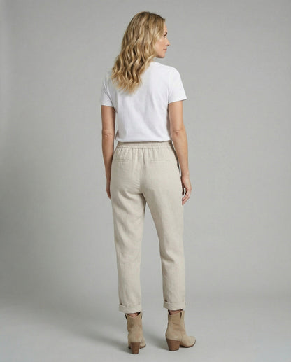 Polina | Women's trousers with elasticated waistband and drawstring | Relaxed fit