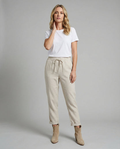 Polina | Women's trousers with elasticated waistband and drawstring | Relaxed fit