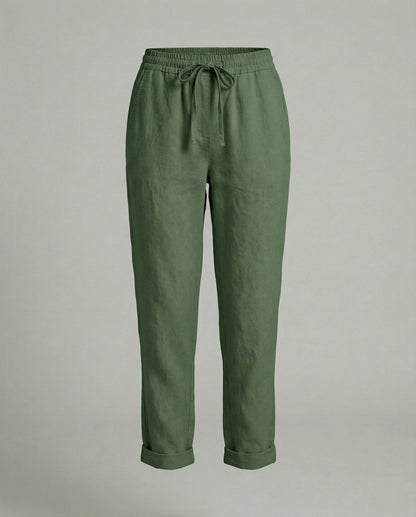Polina | Women's trousers with elasticated waistband and drawstring | Relaxed fit